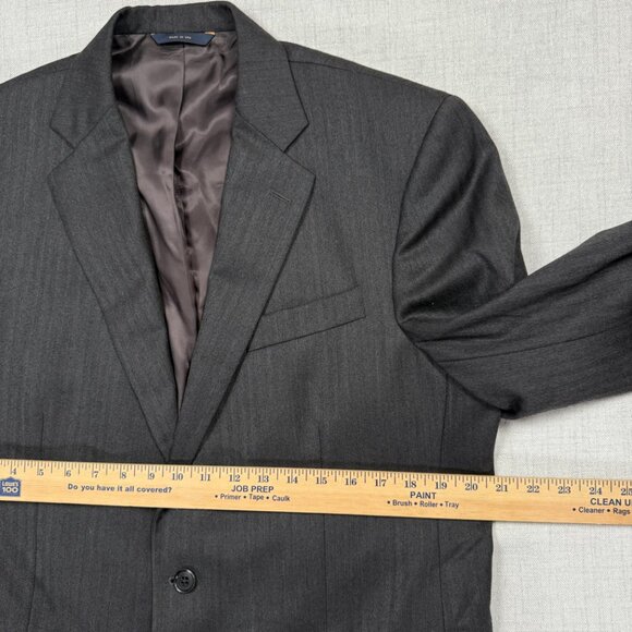 Brooks Brothers 1818 Madison Saxon Blazer Charcoal Pinstripe Wool Size 42R - Picture 6 of 12